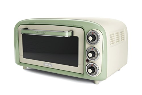 Ariete 979 – Forno Elettrico di Design 18 Litri, Idoneo per pizza da 30 cm, 1380W, 3 posizioni di cottura, Timer 60′, Acciaio Inossidabile, Verde Pastello