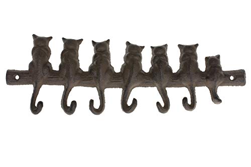 Comfify 7gatti in ghisaGancio per parete decorativo in ghisa da parete appendiabitiDesign vintage con 4ganci appendiabiti da parete  315x 99cmcon viti e tasselli di ca150421br