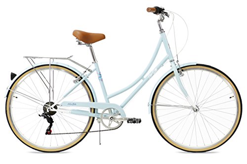 FabricBike Step City Bicicletta Vintage da Donna Retro Citybike, 7 Velocitá, Ruota da 28″ (Sky Blue)