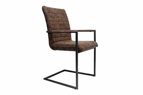 Furnwise Sedia da Pranzo Industriale Bars Vintage Design Brown