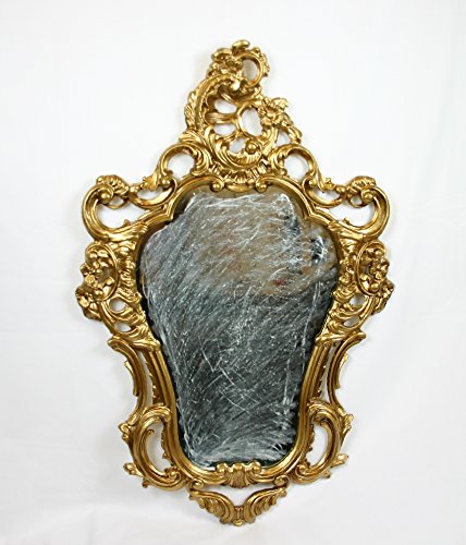 Ideacasa Specchio Dorato Oro Specchiera Stile Barocco Luigi XVI Finto Vintage Cm 75×49