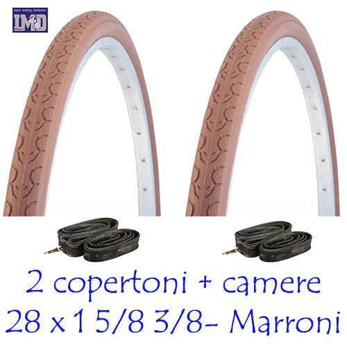 Kenda 2 x Copertoni 700 x 35 28″ Marroni per Bicicletta Vintage/Classica/City Bike + 2 x CAMERE