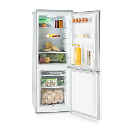 KLARSTEIN Bigpack – Frigorifero-congelatore, capacità 160 L, congelatore 45 L, 3 cassetti Freezer, Frigorifero 115 L, 42 Db, Temperatura Regolabile, 1 Vassoio per cubetti Ghiaccio, Argento