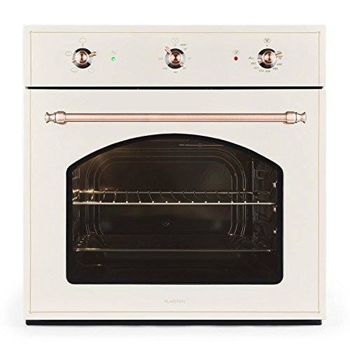 KLARSTEIN Vilhelmine Forno da Incasso (Classe A di efficienza energetica, Timer Fino a 120 Minuti, Temperatura Regolabile tra i 50° e i 250°C, 4 Ripiani, 3 modalità di Funzionamento) – Avorio