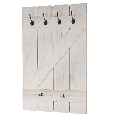 Mendler Serie Vintage Appendiabiti Guardaroba HWCD13 Legno paulonia 91x60cm  Bianco