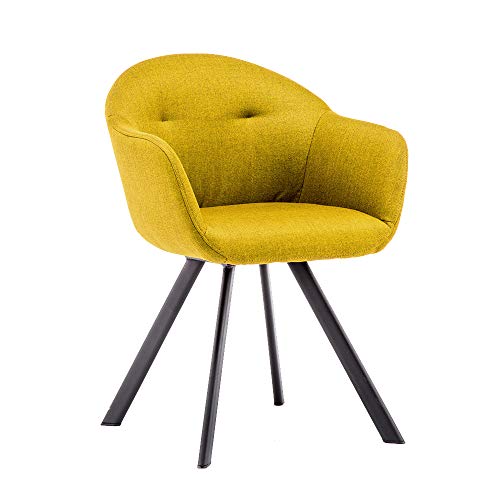 Movian Elbe – Sedia da pranzo con bottoni, colore giallo mostarda