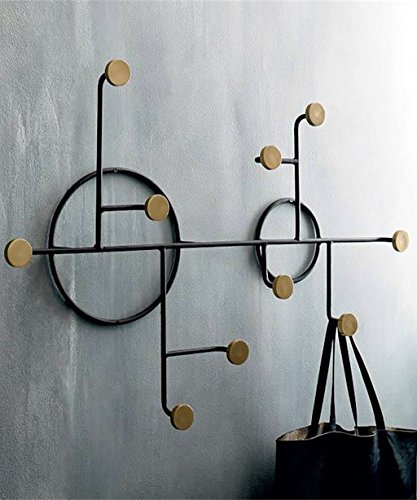 QiangDa Appendiabiti da Parete Montaggio a Parete Ferro Foratura o Senza Foratura con 10 Ganci, 55 * 35cm 4 Stili Opzionale (Colore : 1#)