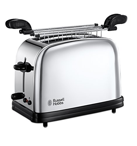 Russell Hobbs 23310-57 Tostapane Victory, 2 Fessure, con Pinze, 1200 W, Acciaio Inossidabile, Grigio/Nero