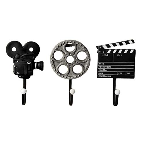 Rzdeal 3pcs un set resina vintage film design da parete, ganci per vestiti cappotto bag Home Storage ganci appendiabiti