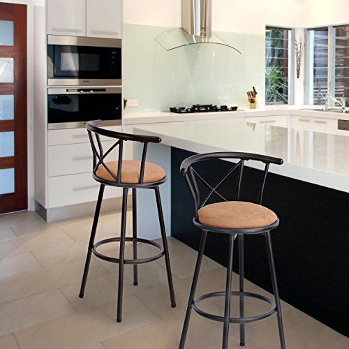 Set di 2 sedie da bar Sgabello girevole con struttura in metallo color marrone