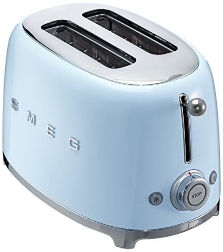 SMEG Tostapane TSF01PBEU, Acciaio Inossidabile, 2 Scomparti, Blu Pastello