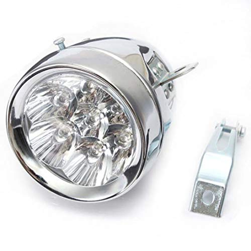 Togames-IT Vintage Bici della Bicicletta della Luce Anteriore della Lampada della Batteria 7 LED Faro con Staffa a Pile della Luce di Notte a Cavallo di Sicurezza