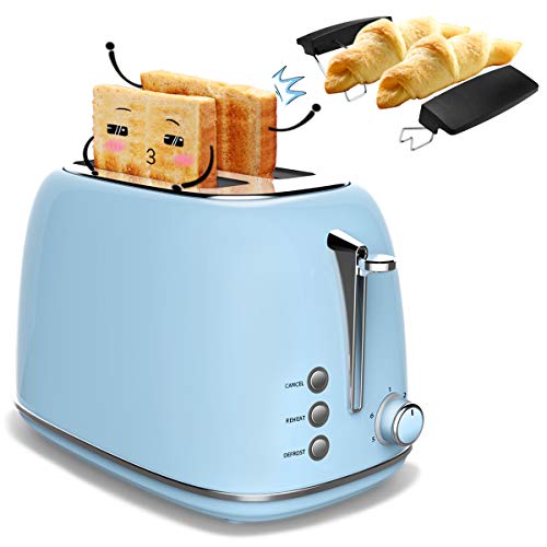 Tostapane 2 fette Professionale con griglia, Morpilot tostapane in acciaio inox con 2 slot automatici large, 6 modalità di tostatura, con funzioni di sbrinamento, vassoio raccoglibriciole rimovibile