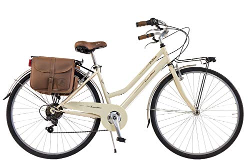 Via Veneto by Canellini Bicicletta Bici Citybike CTB Donna Vintage Retro Via Veneto Acciaio Panna Taglia 46