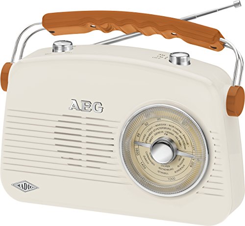 AEG Nr 4155 portatile Radio FM/AM retrò, AUX-IN crema