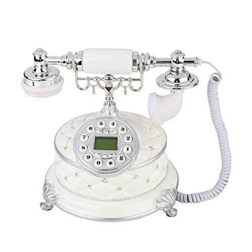 ASHATA Telefono Cablato in Design retrò, Telefono Fisso Vintage/Telefono Design retrò/Telefono Fisso Cablato/Telefono Vecchio Compatibile con FSK/DTMF, per Soggiorno, Ufficio, Hotel
