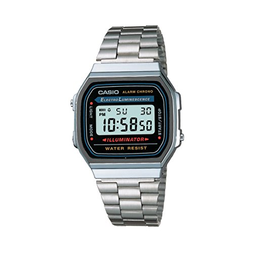 Casio Vintage A168WA-1WDF – Orologio da Polso Digitale, Argento