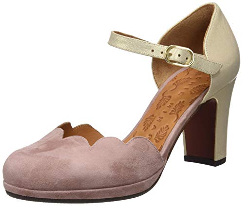 Chie Mihara Sela34, Scarpe col Tacco Punta Chiusa Donna, Rosa (Ante Shina Gold Vintage), 38 EU