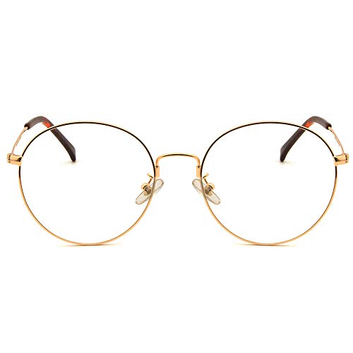 Cyxus Occhiali luce blu bloccanti per il blocco della cefalea UV [Anti Eyestrain] Occhiali retrò, unisex (uomini/donne) (Oro)