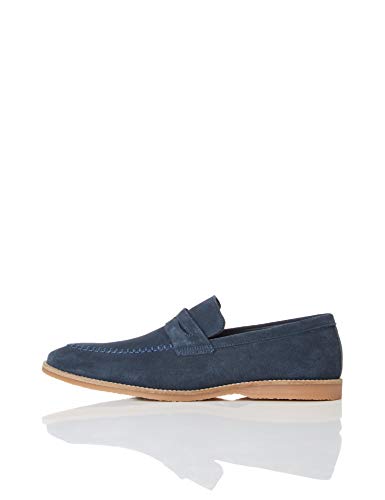 find. Suede Loafer Mocassini, Blu Navy), 44 EU