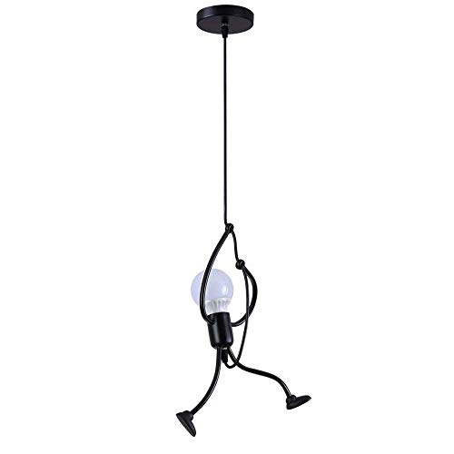 Goeco Ferro Lampadario Soggiorno Lampada a Sospensione Vintage, E27 Creativi del Lampadario Camera Letto Moderno, lampadina non inclusa [Classe di efficienza energetica A]