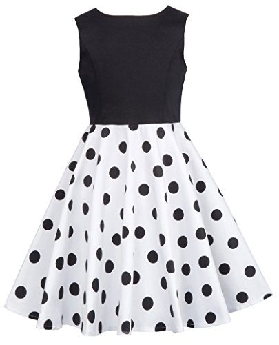 GRACE KARIN Abito da Ragazza Vintage in Cotone Senza Maniche 8-9anni CL10600-2