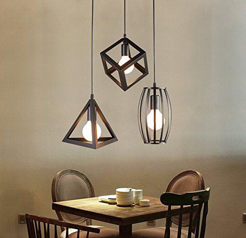 Home-Neat Ellisse Shape LED Ciondolo soffitto sospesa lampada cromo Illuminazione Faretti Proiettore 3 luce in 1 Piano Cottura di giro d13.8 X L47 ” (Monte rotondo)
