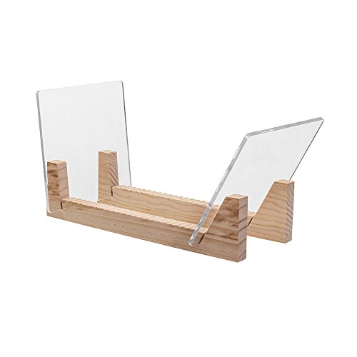 KAIU Porta Vinili in Legno di Pino con Robusto Supporto in Acrilico Trasparente | Design Premium Adatto per LP 12 ” o Singoli 7″ | Scatola porta LP adatta a 50 dischi | Naturale
