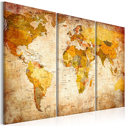 murando® Quadro 120×80 cm – 3 Parti – Quadro su tela fliselina – Stampa in qualita fotografica – Mappa del Mondo 020213-2 120×80 cm
