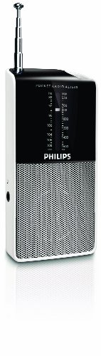 Philips AE1530/00 Radio Portatile (Sintonizzatore Stereo Analogico FM/MW, Jack per Cuffia, Funzionamento a batteria), Nero/Argento