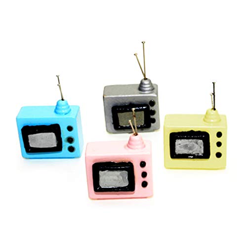 qingqingR Scala 1:12 Casa delle Bambole in Miniatura Televisione Vintage TV con Antenna Casa delle Bambole Accessori Soggiorno Decorazioni per la casa Consegna Casuale
