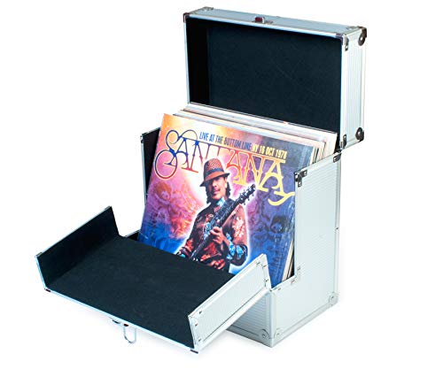 Retro Musique Aluminium 12″ contenitore IN VINILE LP con risvolto frontale pieghevole unico per un migliore accesso ai vostri LPs