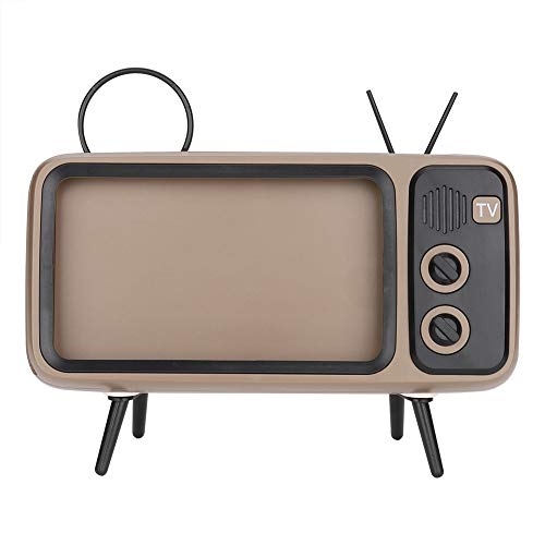 Retro Telefono Cellulare Altoparlante Bluetooth a Forma di TV con Audio HD Adatto per Smartphone Portatile da 6 Pollici con Altoparlante Portatile Mini Amici e familiari(Grigio)