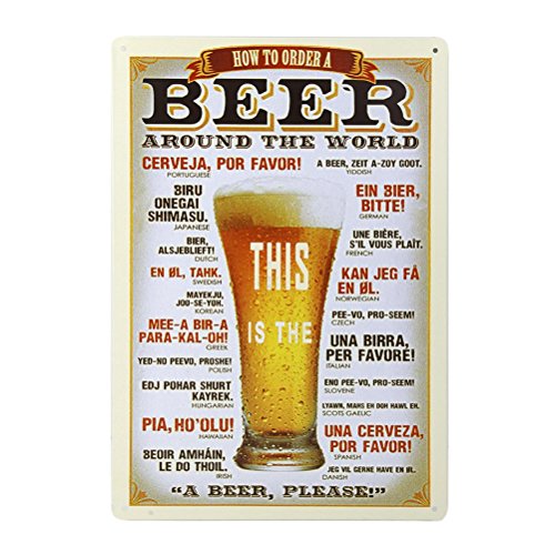 ROSENICE Birra Poster Targa in Metallo da Appendere Vintage Quadro Decorazione Murali da Parete