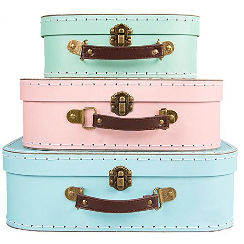 Set di 3 valigie rétro vintage Retro Pastel
