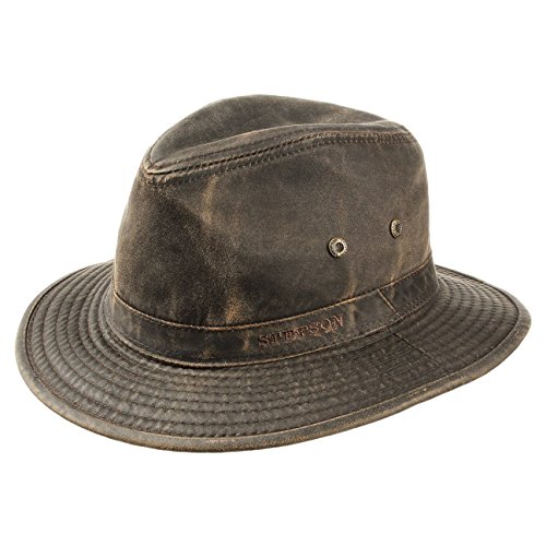 Stetson Vagabunden Cappello Traveller da Uomo  Cappello da avventuriero con Protezione UV 40  Cappello Outdoor in Stile Vintage  in Cotone EstateInverno  Marrone S 5455 cm
