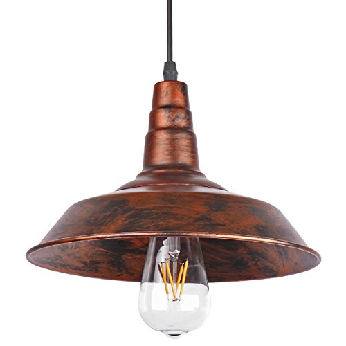 Sunsbell® industriale Retro Loft parete Coffee Bar Illuminazione Fixtrure Sconce sospensione Lampada da soffitto lampadari Shades per E27 Edison Bulbi (Brown, la lampadina non è inclusa)