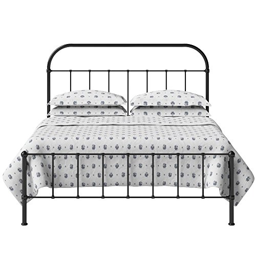 The Original Bed Co. Letto Solomon Letti in Ferro Letto con Struttura Metallica Nero Satinato 135 x 190 cm