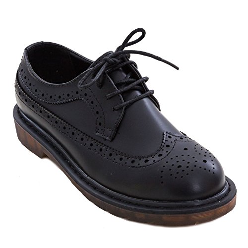 Toocool – Scarpe Donna Mocassini Stringati Francesine parigine Oxford Anfibi GI-9933 [37,Nero]