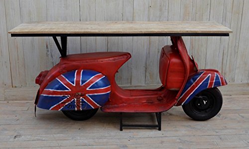 Vespa Tavolo Industrial Vintage.In metallo Bandiera Inglese