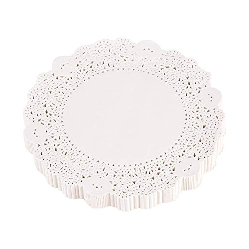 180PCS centrini Scavato vintage Lace centrini di carta torta imballaggio Pads wedding decorazione della tavola Set di 180 multi size, 9.5inch