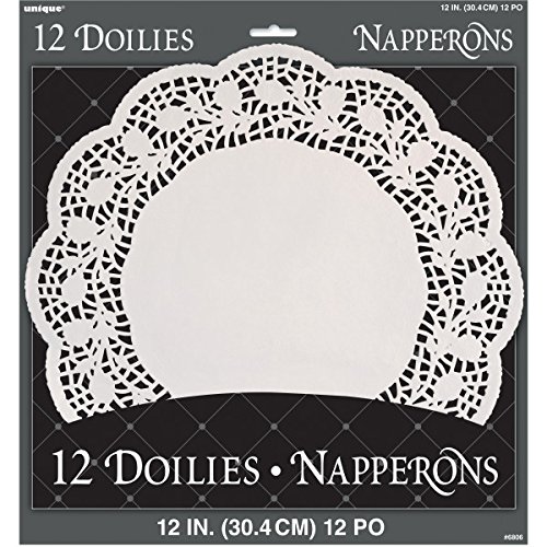 30 cm bianco centrini di carta, confezione da 12