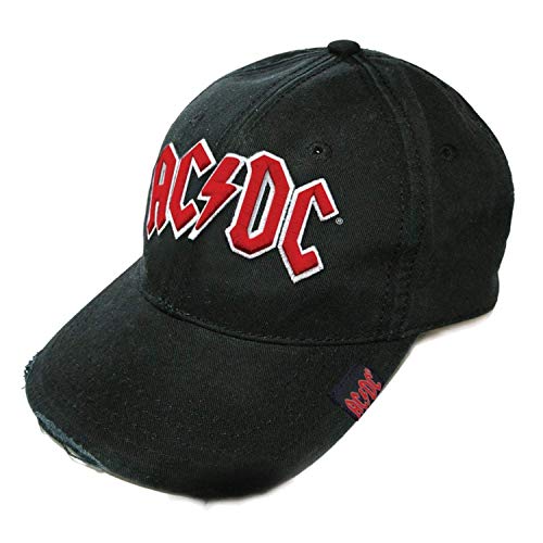 AC/DC Officially Licensed – Cappello Rock effetto Vintage Con Logo Classico Berretto da Baseball Adjustable Snapback Band 100% Ufficiale