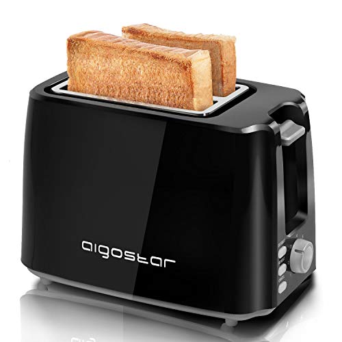 Aigostar Warrior 30JRL  Tostapane a 2 fette 7 impostazioni di tostatura Funzioni di sgelare riscaldamento e cancellazione 750W Nero BPA Free Design esclusivo