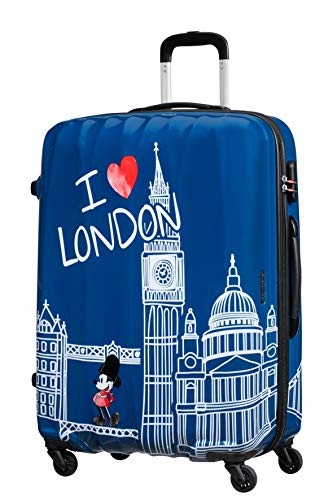 American Tourister Disney Legends – Spinner L Valigia per Bambini, L (75 cm – 88 L), Blu (Take Me Away Mickey London)
