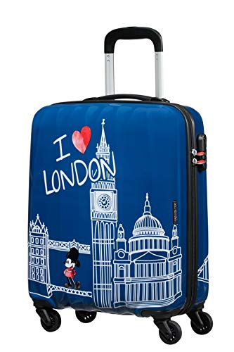 American Tourister Disney Legends – Spinner S Valigia per Bambini, S (55 cm – 36 L), Blu (Take Me Away Mickey London)
