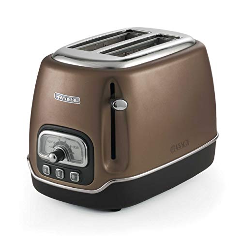 Ariete 158 Tostapane Elettrico a 2 Fette con Pinze in Acciaio, 810 W, Bronzo