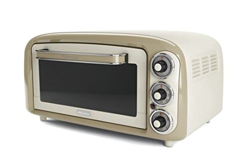 Ariete 979 Vintage  Forno Elettrico di Design 18 Litri Idoneo per pizza da 30 cm 1380W 3 posizioni di cottura Timer 60 Acciaio Inossidabile Beige Pastello