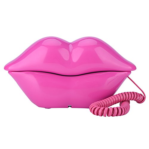 ASHATA Telefono Cablato,Telefono Cellulare Carino per Ufficio a Casa, Decorazioni per la Casa con Labbra Rosse Sexy