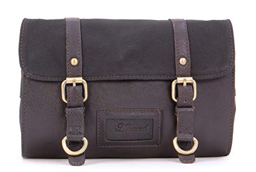 ASHWOOD – Vera Pelle – Borsa da toilette/Beauty Case Viaggio/Wash Bag/Borsa Pochette per Trucchi e Accessori/Organizer per Prodotti per Viaggiare – Appendibile – Uomo – 7010 – MARRONE